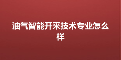 油气智能开采技术专业怎么样