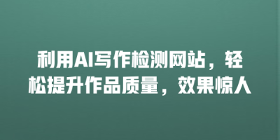 利用AI写作检测网站，轻松提升作品质量，效果惊人