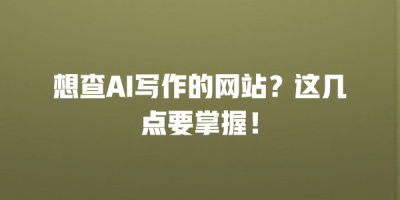 想查AI写作的网站？这几点要掌握！