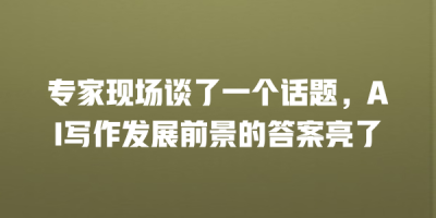 专家现场谈了一个话题，AI写作发展前景的答案亮了