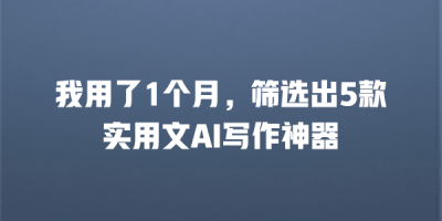 我用了1个月，筛选出5款实用文AI写作神器