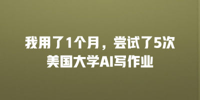 我用了1个月，尝试了5次美国大学AI写作业