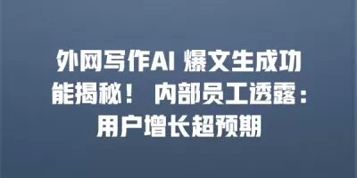 外网写作AI 爆文生成功能揭秘！ 内部员工透露：用户增长超预期