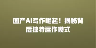 国产AI写作崛起！揭秘背后独特运作模式