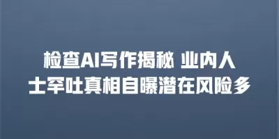 检查AI写作揭秘 业内人士罕吐真相自曝潜在风险多