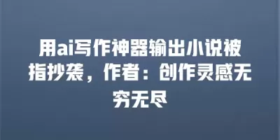 用ai写作神器输出小说被指抄袭，作者：创作灵感无穷无尽