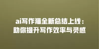 ai写作猫全新总结上线：助你提升写作效率与灵感