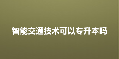 智能交通技术可以专升本吗