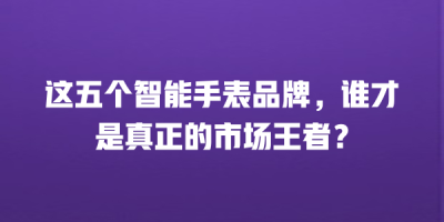 这五个智能手表品牌，谁才是真正的市场王者？