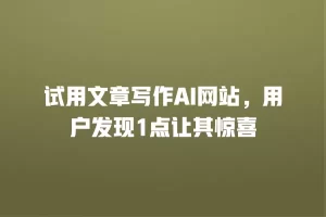 试用文章写作AI网站，用户发现1点让其惊喜