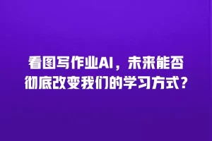 看图写作业AI，未来能否彻底改变我们的学习方式？