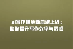 ai写作猫全新总结上线：助你提升写作效率与灵感