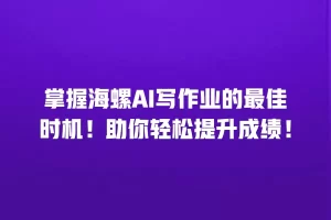 掌握海螺AI写作业的最佳时机！助你轻松提升成绩！